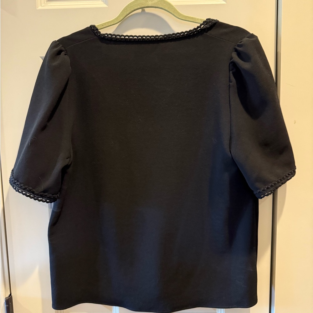 Sézane trim detail black blouse - Picture 2 of 8